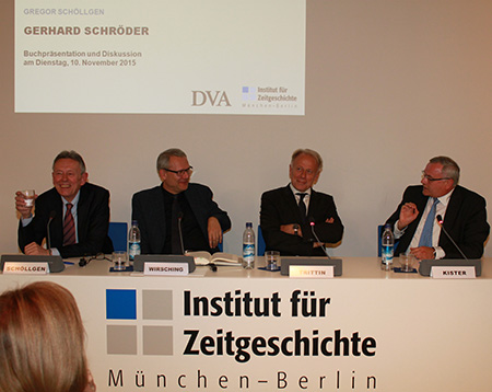 Gerhard Schröder - Besprechung am ifz München mit Andreas Wirsching, Jürgen Trittin und Kurt Kister